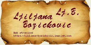 Ljiljana Božičković vizit kartica